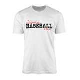 Custom Baseball Mascot and Baseball Player Name on a Men's T-Shirt with a Black Graphic