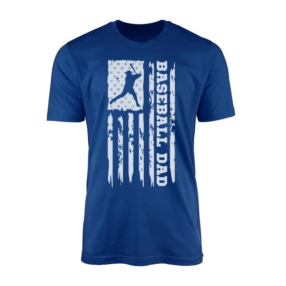 Baseball Dad Vertical Flag on a Men's T-Shirt with a White Graphic