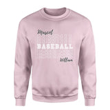 Custom Baseball on a Sweatshirt With Mascot and Baseball Player Name on a Sweatshirt