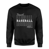 Custom Baseball on a Sweatshirt With Mascot and Baseball Player Name on a Sweatshirt