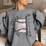 Personalized Baseball on a Sweatshirt With Team and Baseball Player Name on a Sweatshirt