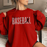 Personalized Baseball on a Sweatshirt With Modern Bold Design and Baseball Player Name on Sleeve on a Sweatshirt
