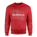 Custom Baseball on a Sweatshirt With Mascot and Baseball Player Name on a Sweatshirt