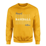 Custom Baseball on a Sweatshirt With Mascot and Baseball Player Name on a Sweatshirt