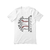 Personalized Baseball Shirt With Team and Baseball Player Name on a Unisex T-Shirt