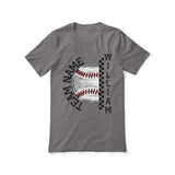 Personalized Baseball Shirt With Team and Baseball Player Name on a Unisex T-Shirt