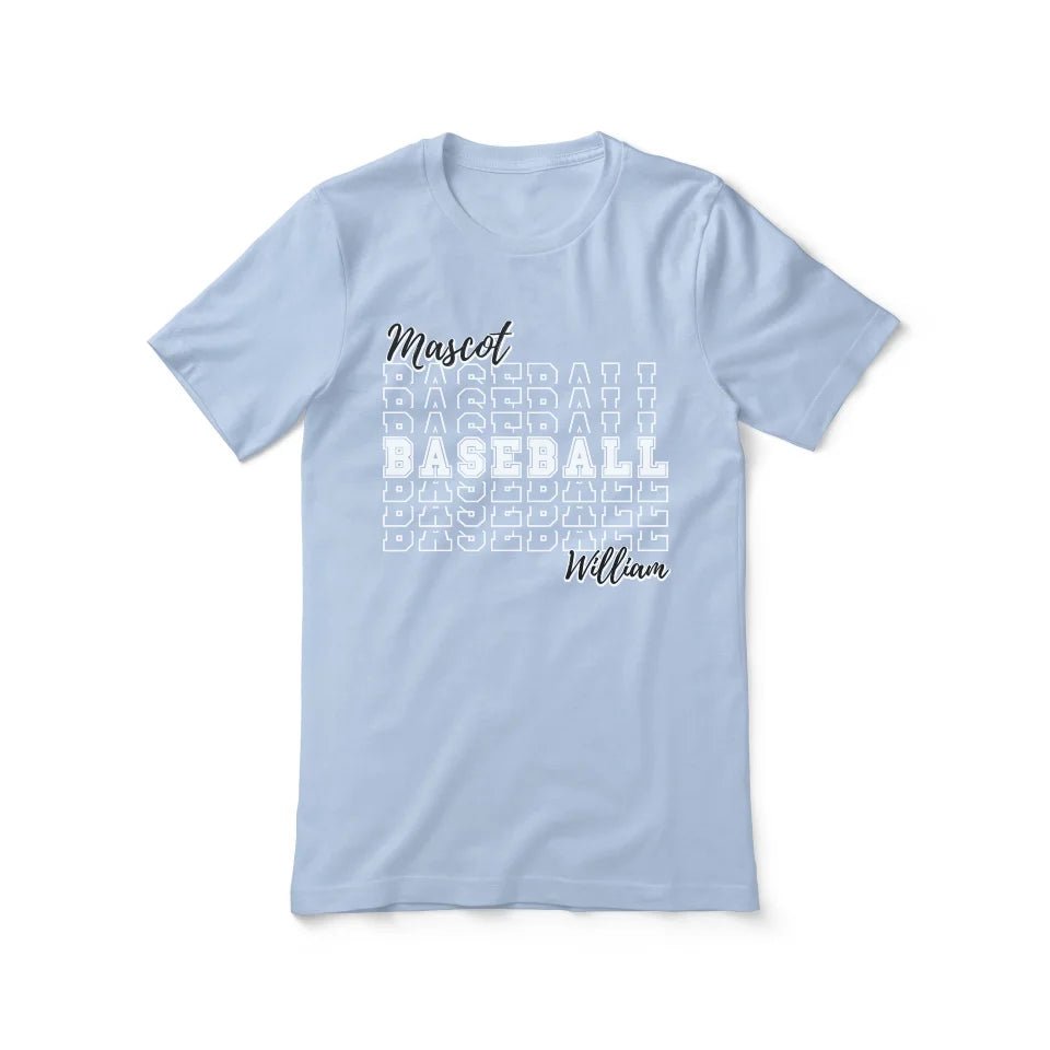 Custom Baseball Shirt With Mascot and Baseball Player Name on a Unisex T-Shirt