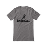 Basic Baseball with Baseball Player Icon on a Unisex T-Shirt with a Black Graphic