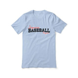 Custom Baseball Mascot and Baseball Player Name on a Unisex T-Shirt with a Black Graphic