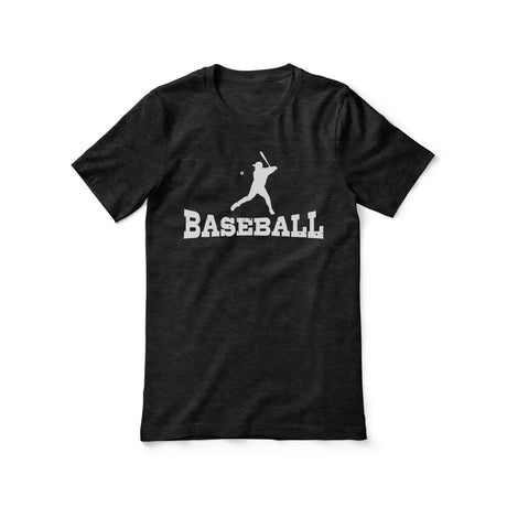 Basic Baseball with Baseball Player Icon on a Unisex T-Shirt with a White Graphic