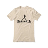 Basic Baseball with Baseball Player Icon on a Unisex T-Shirt with a Black Graphic