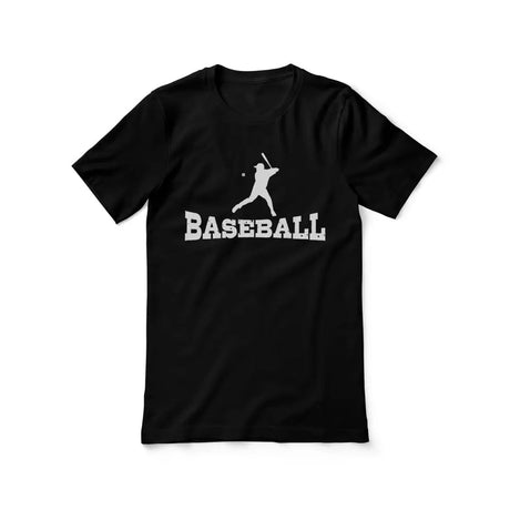 Basic Baseball with Baseball Player Icon on a Unisex T-Shirt with a White Graphic