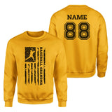 Baseball Grandma Vertical Flag With Baseball Player Name on a Sweatshirt with a Black Graphic