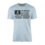 Baseball Grandpa Horizontal Flag on a Men's T-Shirt with a Black Graphic