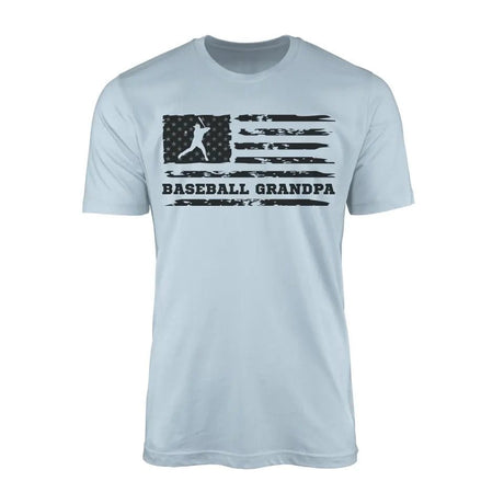 Baseball Grandpa Horizontal Flag on a Men's T-Shirt with a Black Graphic