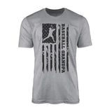 Baseball Grandpa Vertical Flag on a Men's T-Shirt with a Black Graphic