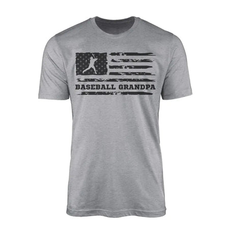 Baseball Grandpa Horizontal Flag on a Men's T-Shirt with a Black Graphic