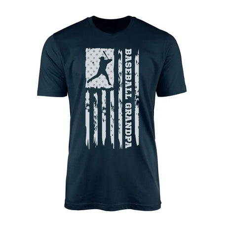 Baseball Grandpa Vertical Flag on a Men's T-Shirt with a White Graphic