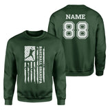 Baseball Grandpa Vertical Flag With Baseball Player Name on a Sweatshirt with a White Graphic