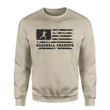 Baseball Grandpa Horizontal Flag on a Sweatshirt with a Black Graphic
