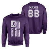 Baseball Grandpa Vertical Flag With Baseball Player Name on a Sweatshirt with a White Graphic
