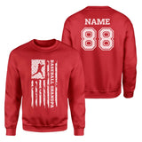 Baseball Grandpa Vertical Flag With Baseball Player Name on a Sweatshirt with a White Graphic