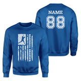 Baseball Grandpa Vertical Flag With Baseball Player Name on a Sweatshirt with a White Graphic