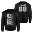 Baseball Grandpa Vertical Flag With Baseball Player Name on a Sweatshirt with a White Graphic