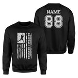 Baseball Grandpa Vertical Flag With Baseball Player Name on a Sweatshirt with a White Graphic