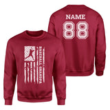 Baseball Grandpa Vertical Flag With Baseball Player Name on a Sweatshirt with a White Graphic