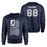Baseball Grandpa Vertical Flag With Baseball Player Name on a Sweatshirt with a White Graphic