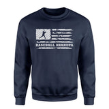 Baseball Grandpa Horizontal Flag on a Sweatshirt with a White Graphic