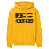 Baseball Mom Horizontal Flag on a Hoodie with a Black Graphic