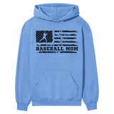 Baseball Mom Horizontal Flag on a Hoodie with a Black Graphic