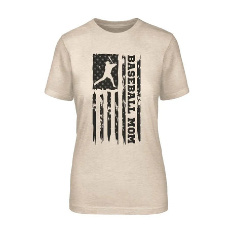 Baseball Mom Vertical Flag on a Unisex T-Shirt with a Black Graphic