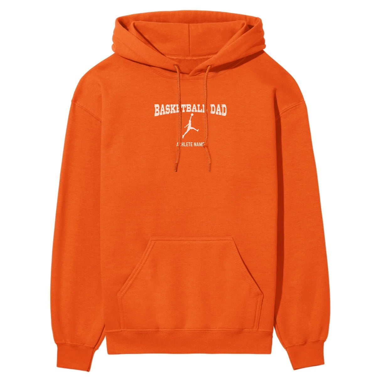 Basketball Dad with Basketball Player Icon and Basketball Player Name on a Hoodie with a White Graphic