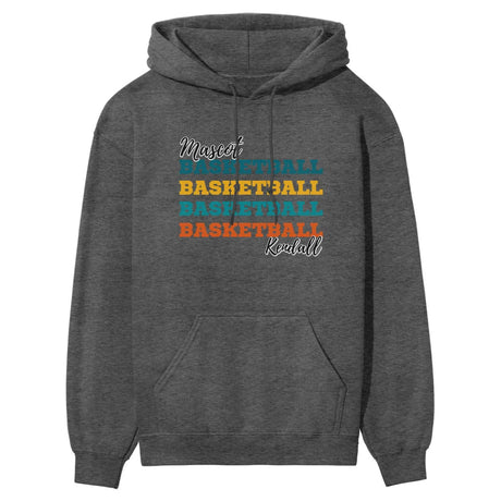 Personalized Basketball Basketball Basketball on a Hoodie With Mascot and Basketball Player Name on a Hoodie