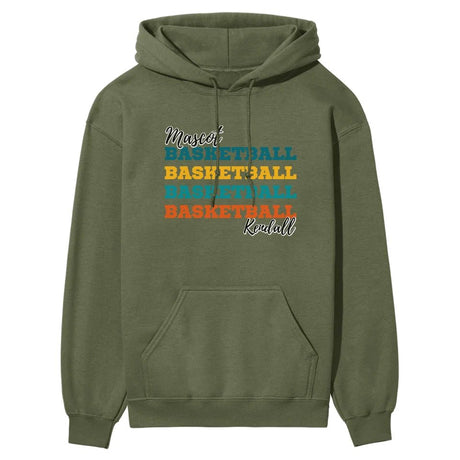 Personalized Basketball Basketball Basketball on a Hoodie With Mascot and Basketball Player Name on a Hoodie