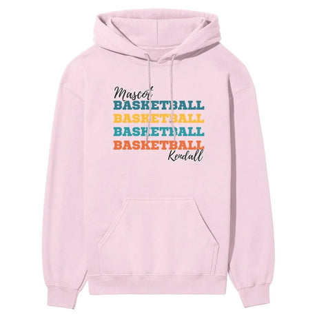 Personalized Basketball Basketball Basketball on a Hoodie With Mascot and Basketball Player Name on a Hoodie