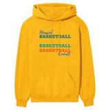 Personalized Basketball Basketball Basketball on a Hoodie With Mascot and Basketball Player Name on a Hoodie