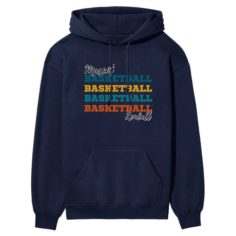 Personalized Basketball Basketball Basketball on a Hoodie With Mascot and Basketball Player Name on a Hoodie