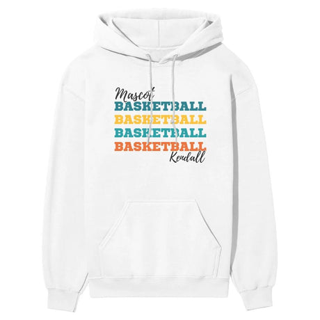 Personalized Basketball Basketball Basketball on a Hoodie With Mascot and Basketball Player Name on a Hoodie