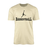 Basic Basketball with Basketball Player Icon on a Men's T-Shirt with a Black Graphic