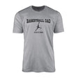 Basketball Dad with Basketball Player Icon and Basketball Player Name on a Men's T-Shirt with a Black Graphic