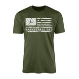 Basketball Dad Horizontal Flag on a Men's T-Shirt with a White Graphic