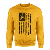 Basketball Dad Vertical Flag on a Sweatshirt with a Black Graphic