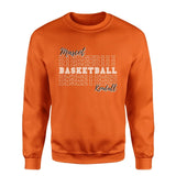 Custom Basketball on a Sweatshirt With Mascot and Basketball Player Name on a Sweatshirt