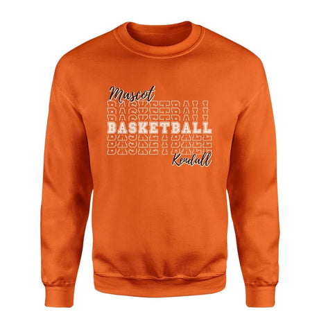 Custom Basketball on a Sweatshirt With Mascot and Basketball Player Name on a Sweatshirt