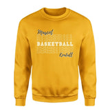 Custom Basketball on a Sweatshirt With Mascot and Basketball Player Name on a Sweatshirt