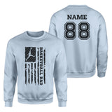 Basketball Dad Vertical Flag With Basketball Player Name on a Sweatshirt with a Black Graphic